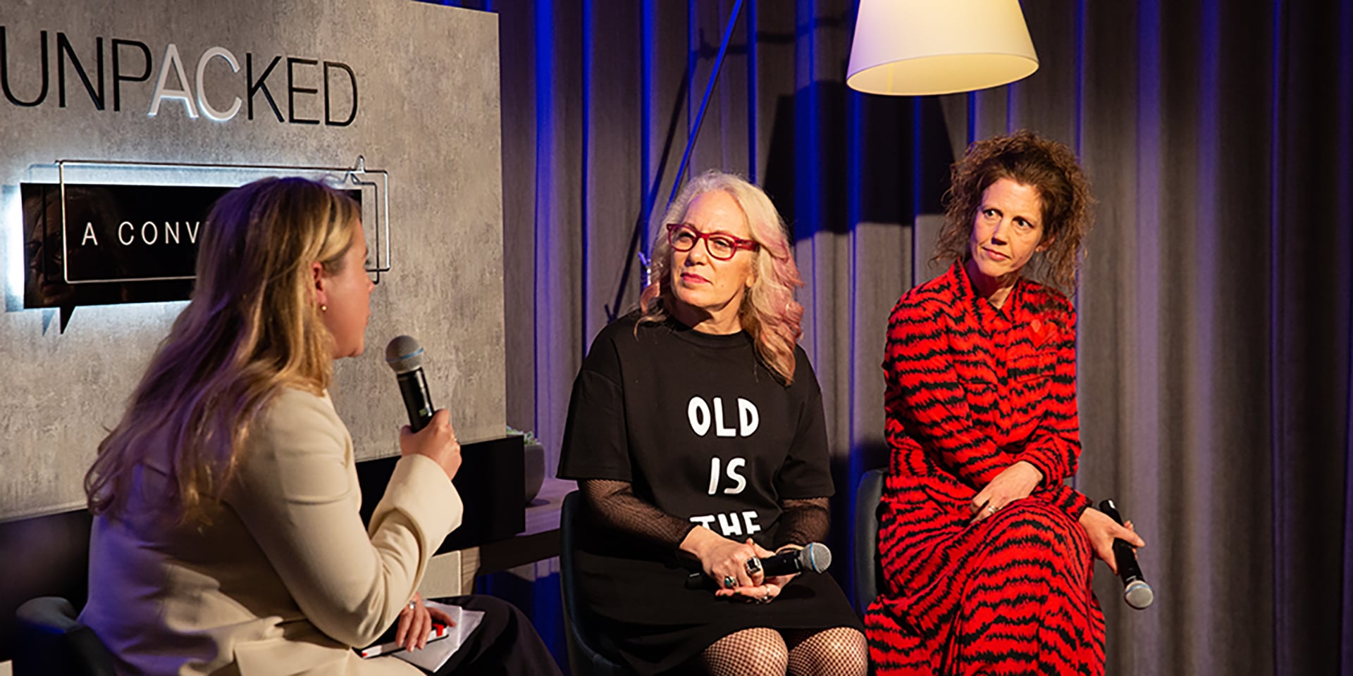 Moderator Charlotte Japp speaks with panelists Suzanne Noble (L) and Esme Ward (R) at the European launch of AC Unpacked: A Conversation— Photo by Marriott International
