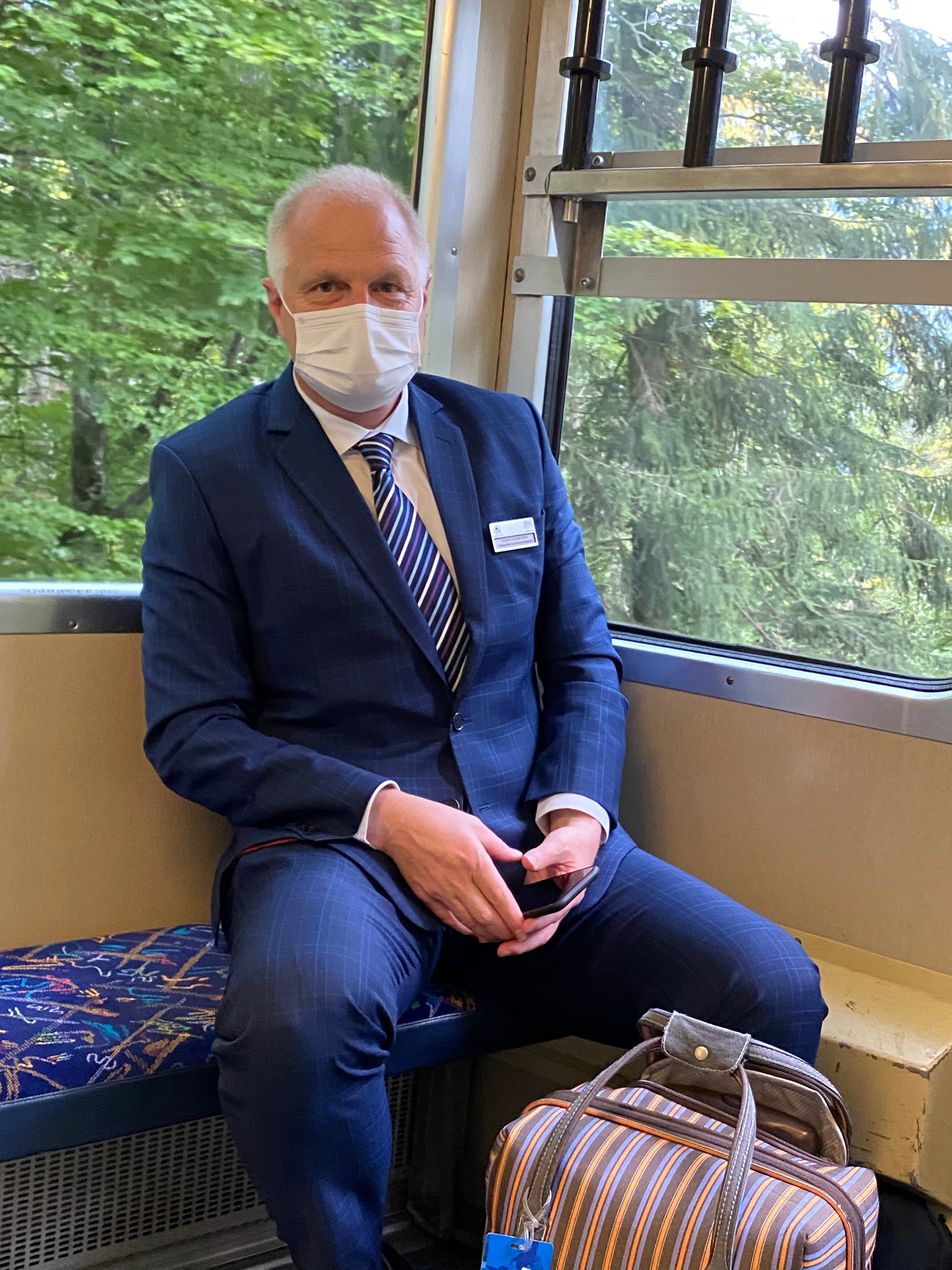 As dean of a multi-campus school, Dominic Szambowski frequently travels by train between Leysin and Caux.
— Photo by Swiss Education Group