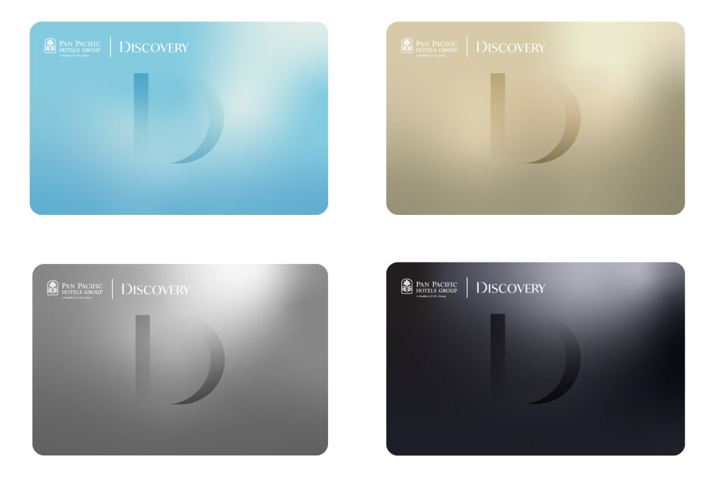 Pan Pacific DISCOVERY’s new membership cards. From top left: Silver, Gold, Platinum, and Titanium— Source: Pan Pacific