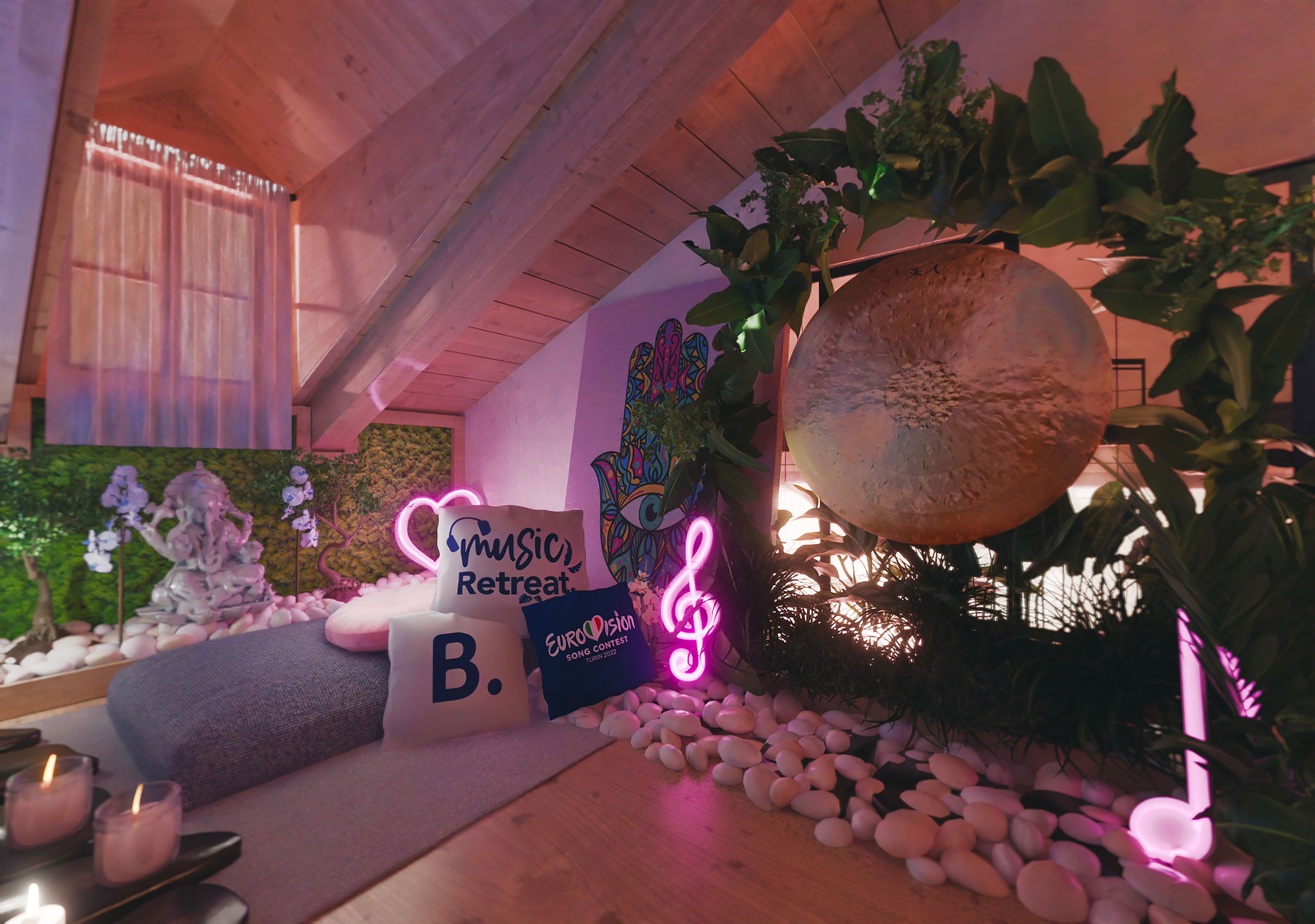 Booking.com Eurovision Song Contest Music Retreat - Gong Yoga Room — Photo by Booking.com