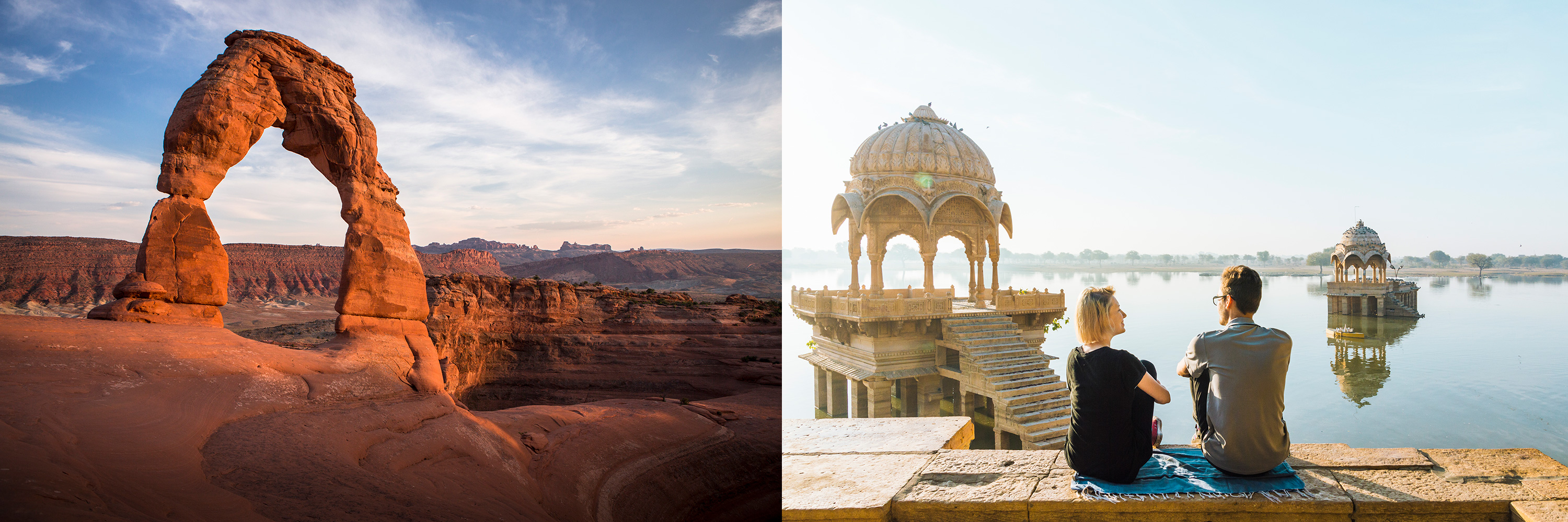 (L) Moab, USA - (R) Jaisalmer, India— Photo by Booking.com