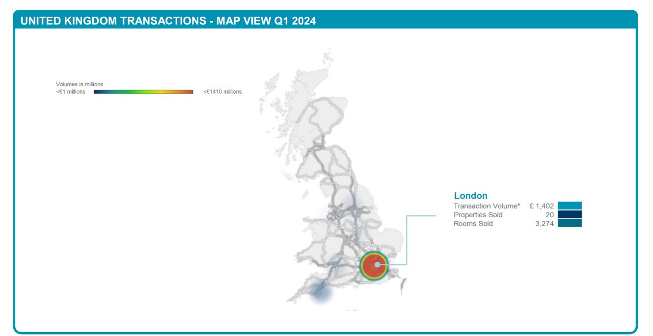 Transaction Heat Map Q1 2024 - UK— Source: Cushman & Wakefield