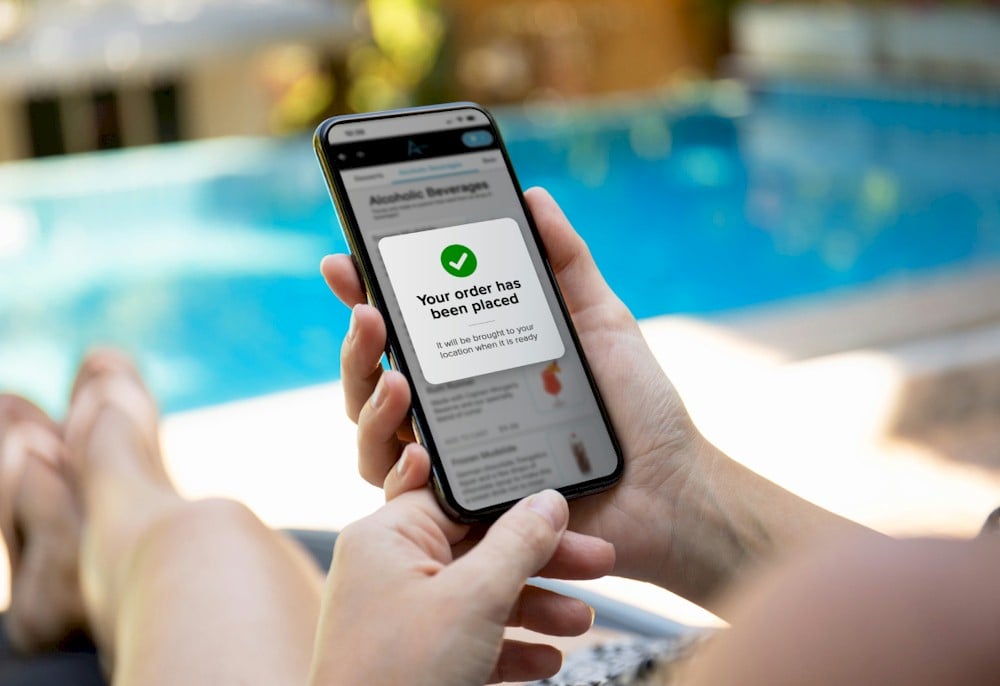 Providing food ordering and deliver anywhere on property is another way of elevating a guest’s stay. — Photo by Agilysys