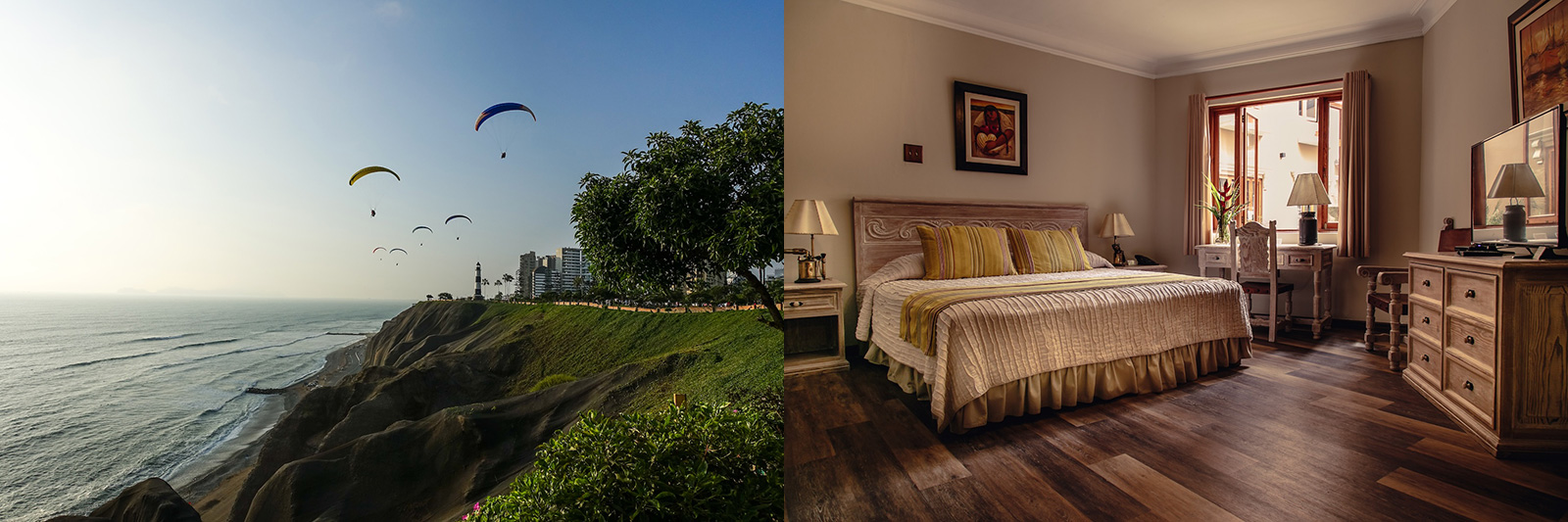 (l): Miraflores, Lima, Peru - (r): Hotel Antigua Miraflore — Photo by Booking.com