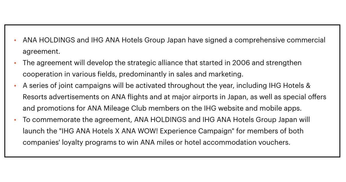 ANA Holdings and IHG ANA Hotels Group Japan sign comprehensive