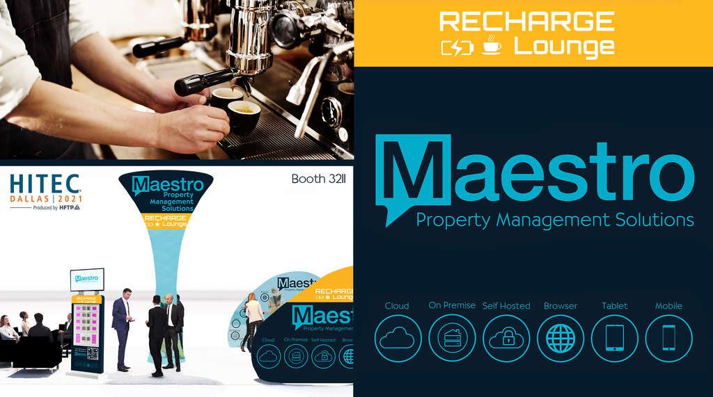 Silver Sponsor Maestro Pms Attends Hitec Virtually Remodels Its Booth To Serve As A Demo Scheduling Mobile Device Charging And Refreshment Hub