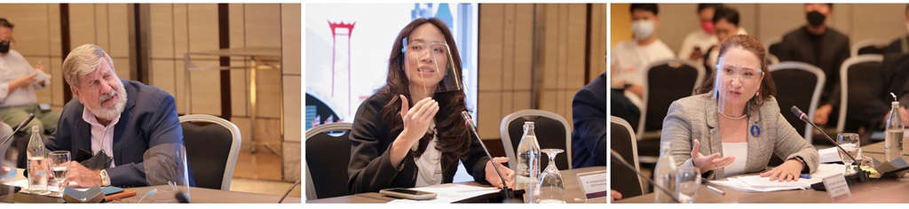 (from left) Bill Heinecke, Chairman/Founder Minor International; Proudputh Liptapanlop, Executive Director, Proud Group; Marisa Sukosol, President of the Thailand Hotel Association. — Photo by C9 Hotelworks Ltd.
