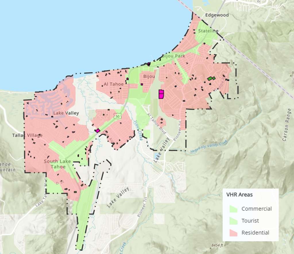 Source: Source: City of South Lake Tahoe Vacation Home Rental Map Series