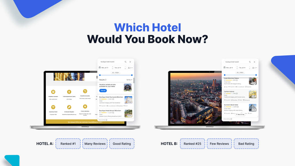 Which Hotel Would You Choose Based on the Google Profile? — Photo by MARA Solutions GmbH