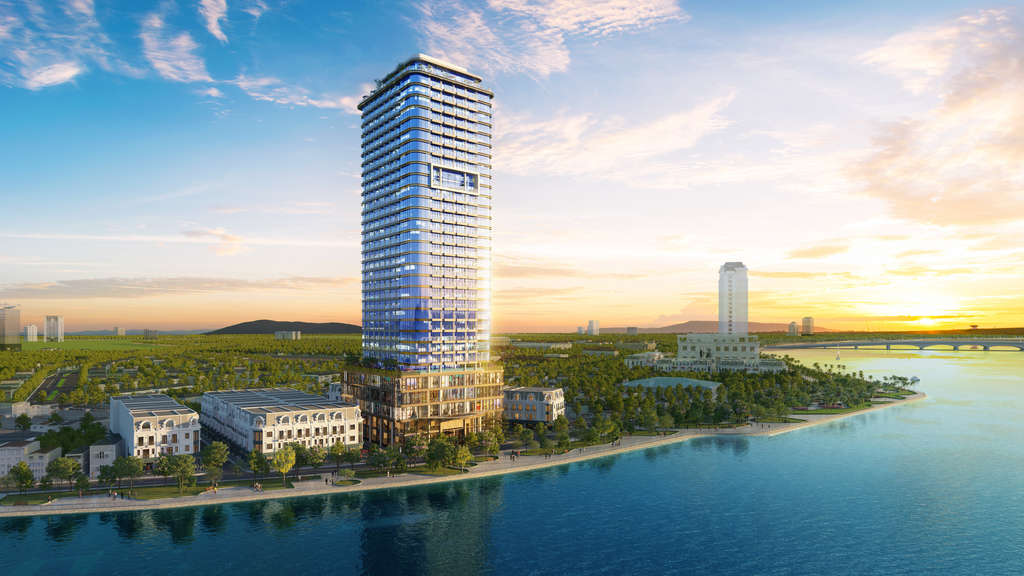 Exterior rendering of Crowne Plaza Quang Binh City Centre — Photo by IHG