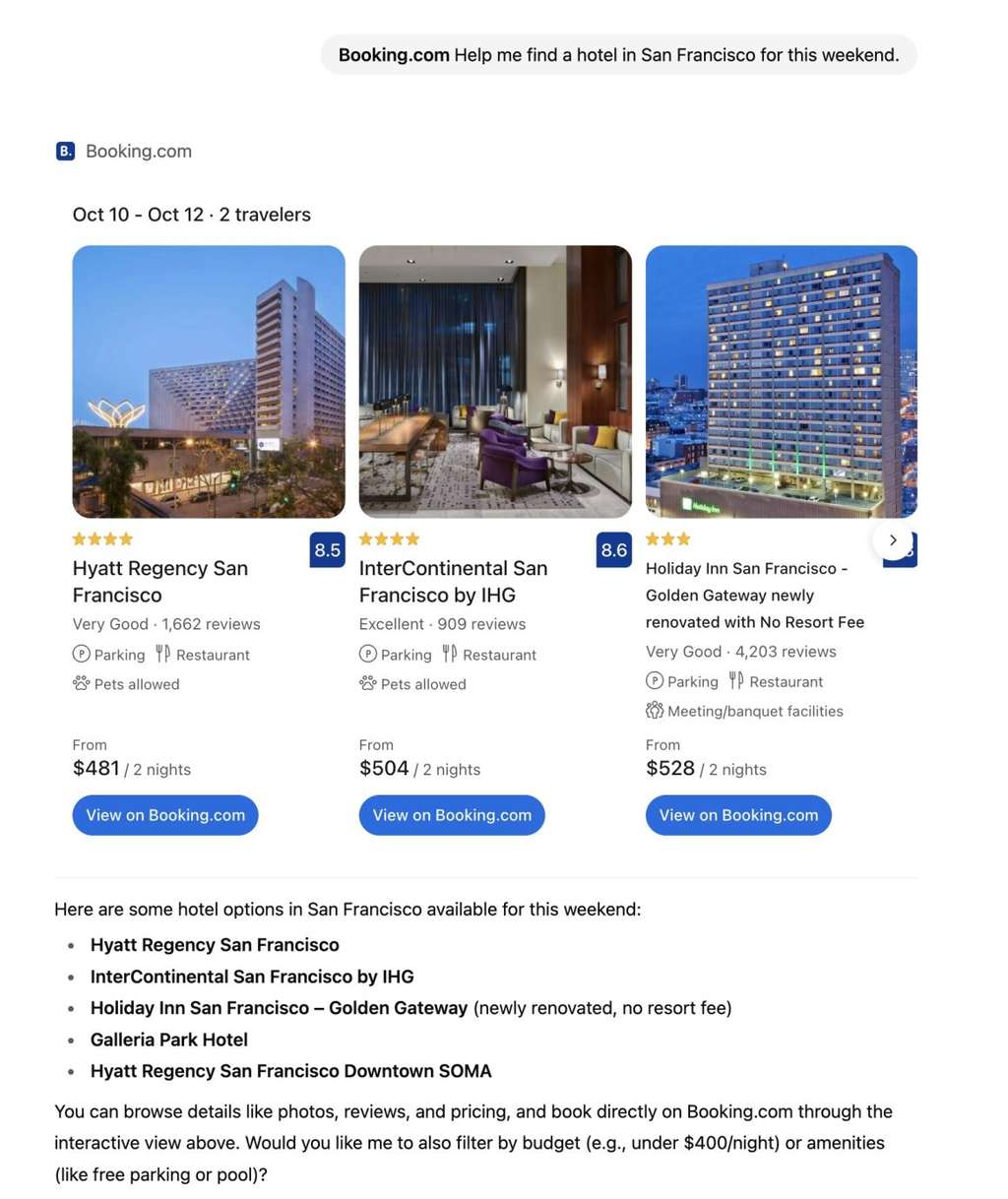 OTAs just got stronger. Guests can discover and book without ever leaving ChatGPT. That means more reliance on Booking.com and Expedia. Hotels can’t miss this opportunity.— Source: Shiji